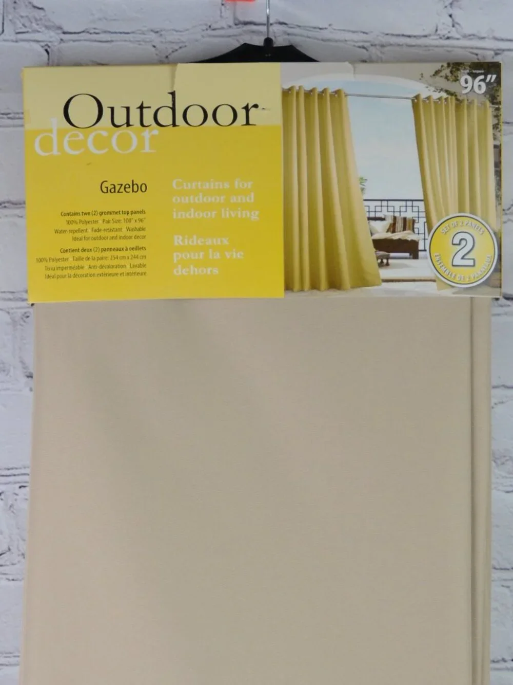 NEW! OUTDOOR DECOR Gazebo Curtain Panels, 96